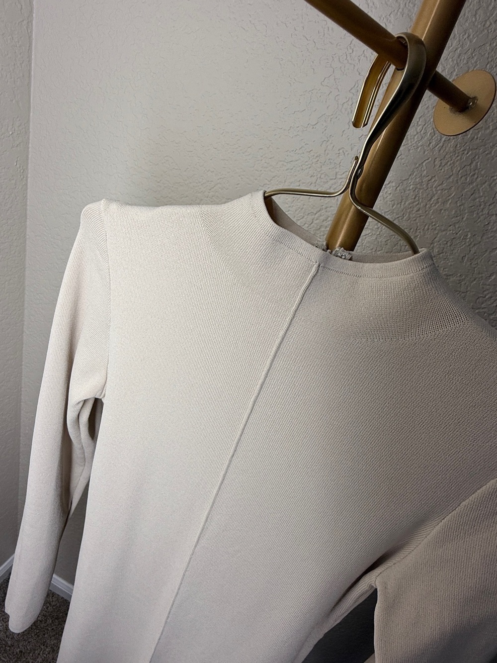 Forever 21 Minimalist Cream Long Sleeve dress